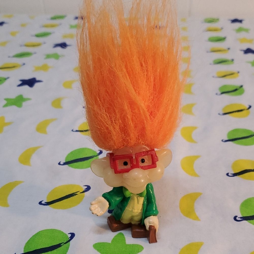 Vtg Burger King Kids Club Toy Troll doll Glow In Dark Orange Hair I.Q 🌏5/$10🌏